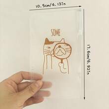 Haus Hana 4 buah Map Binder 6 Ring Ukuran A6 dengan Resleting, Map Binder Seri Kucing Kawaii, Tas File PVC Tahan Air, Untuk Pengorganisasian Keuangan, Amplop Isi Uang Tunai, Kantong Binder, Map, Isi Kertas Lepas, Tas File, Kantong Penyimpanan - Set - View 2