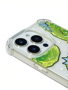 Rick and Morty X SHEIN Cartoon Pattern Transparent Mobile Phone Case, Anti-Drop Protective IPhone13-17 Mobile Phone Case - Multicolor - View 3