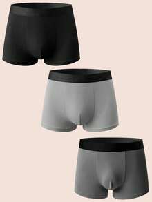 Manfinity Underwear&Sleepwear Basics Men's Simple Comfortable Boxer Briefs (3-Pack) - Multicolor - View 1