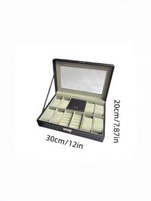1PC Multifunctional Desktop Storage Box PU Leather Soft Lining Anti Scratch Dustproof Waterproof Black Watch Case Organizer For Men Women Mechanical Quartz Watch Display Collector Gift For Birthday Anniversary Christmas Home Office Travel - 1PC - View 6