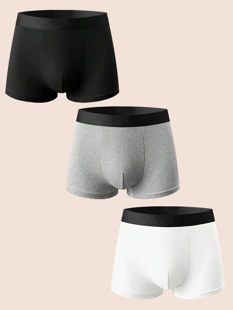 Manfinity Underwear&Sleepwear Basics Men's Minimalist Comfortable Casual Daily Boxer Briefs - Multicolor - View 1