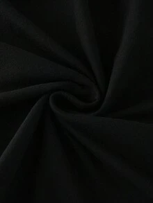 Hotletica 女款優雅素色蕾絲袖休閒腰帶洋裝，夏季 - 黑色 - 查看 6