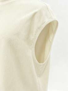 Manfinity Dauomo Men's Solid Color Crew Neck Cap Sleeve Versatile Casual T-Shirt - Apricot - View 5