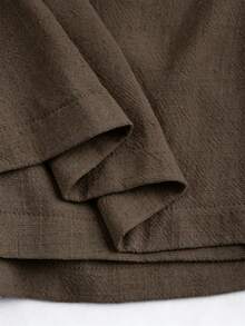 SHEIN Franclia Summer New Linen Casual Versatile Culottes - Brown - View 5