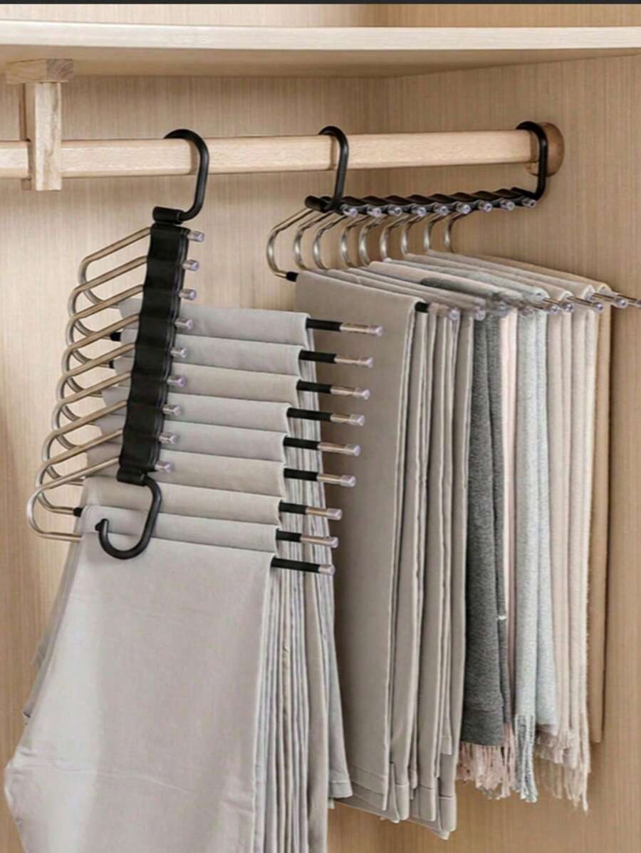 Basic Model Pants Rack, Multi-Functional Foldable Multi-Layer Pants Hanger For Home And Dormitory,Less Pants Hanger Storage Magic Tool Daily Necessities, Home MagicLess Pants Clip Closet Storage Pants - Multicolor - View 1