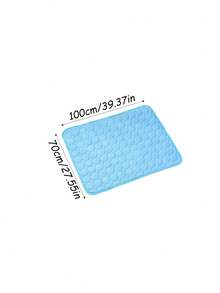 1pc Ice Silk Pet Cooling Mat – Summer Self-Cooling Pad For Dogs & Cats, Lightweight Portable Cooling Bed, Keeps Your Pet Cool - Blue - View 15
