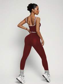 SHEIN Sports 女士无缝撞色瑜伽运动服套装 - 彩色 - 查看 7