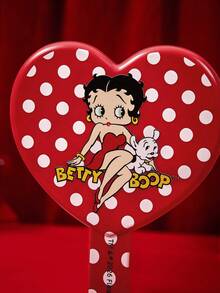 Betty Boop X POKOJA LAND Cute Polka Dot Handle Makeup Mirror, Premium Portable Touch-Up Mirror, Handheld Makeup Mirror For Girls - Multicolor - View 2