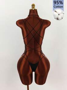 Amplova Body con tirantes dobles, espalda descubierta y cruzado en el pecho - Negro - Ver 9