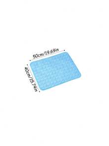 1pc Ice Silk Pet Cooling Mat – Summer Self-Cooling Pad For Dogs & Cats, Lightweight Portable Cooling Bed, Keeps Your Pet Cool - Blue - View 16