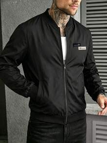 EGENSIO Chaqueta casual versátil para hombre para primavera y otoño - Negro - Ver 1