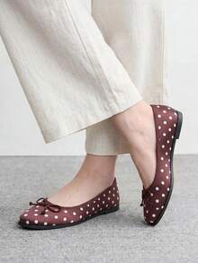 CUCCOO BIZCHIC Sepatu datar nyaman modis wanita Mary Jane motif polkadot - MultiWarna - View 3