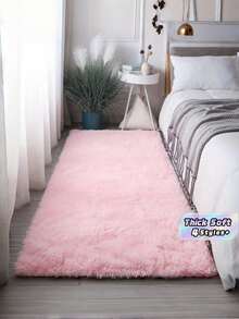 1pc Thick Soft Plush Polyester Machine Washable Non Slip Durable Fade Resistant Cozy Warm Elegant Light Pink Fluffy Carpet Rug For Living Room Bedroom Kitchen Christmas Holiday Party Home Decor Trending - pink - View 8