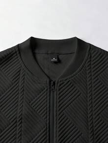 Manfinity CasualCool Men's Solid Color Casual Versatile Daily Wear Sweatshirt - Black - View 3