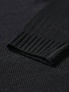 Manfinity CasualKnits 男士純色高領長袖休閒百搭毛衣 - 黑色 - 查看 7