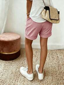 EMERY ROSE Women's Casual Striped Shorts, Summer - Multicolor - View 2