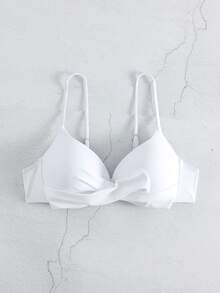 Swim Basics Summer Beach Twist Push Up Bikini Top - White - View 7