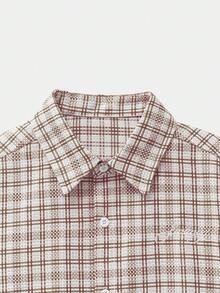 Manfinity RebelGame Men's Plus Size Summer Casual Plaid Shirt - Pink - View 3