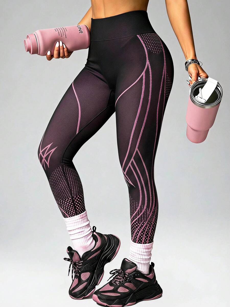 Innovista 女款印花高腰休閒健身內搭褲