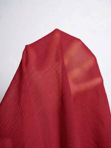SHEIN LUNE CURVE 大尺碼舒適優雅修身通勤V領百搭夏季設計上衣，修飾身形日常短袖 - 酒紅色 - 查看 7
