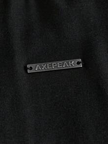 AXEPEAK 男士夏季休閒字母印花圓領短袖T恤 - 黑色 - 查看 7