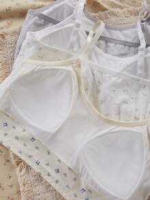 Tween Girl Puberty Camisole Sports Shock-Absorbing Fixed One-Piece Seamless Bra 3pcs/Set Autumn Fall - Multicolor - View 5