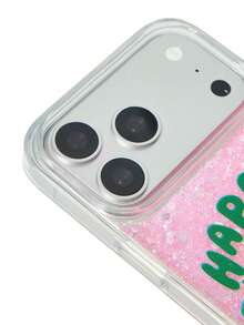 HARRY POTTER X SHEIN Cartoon Pattern Pink Glitter Mobile Phone Case, Anti-Drop Protective IPhone13-17 Mobile Phone Case. - Multicolor - View 3