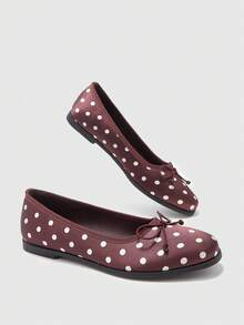 CUCCOO BIZCHIC Sepatu datar nyaman modis wanita Mary Jane motif polkadot - MultiWarna - View 9