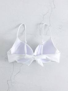 Swim Basics Summer Beach Twist Push Up Bikini Top - White - View 3