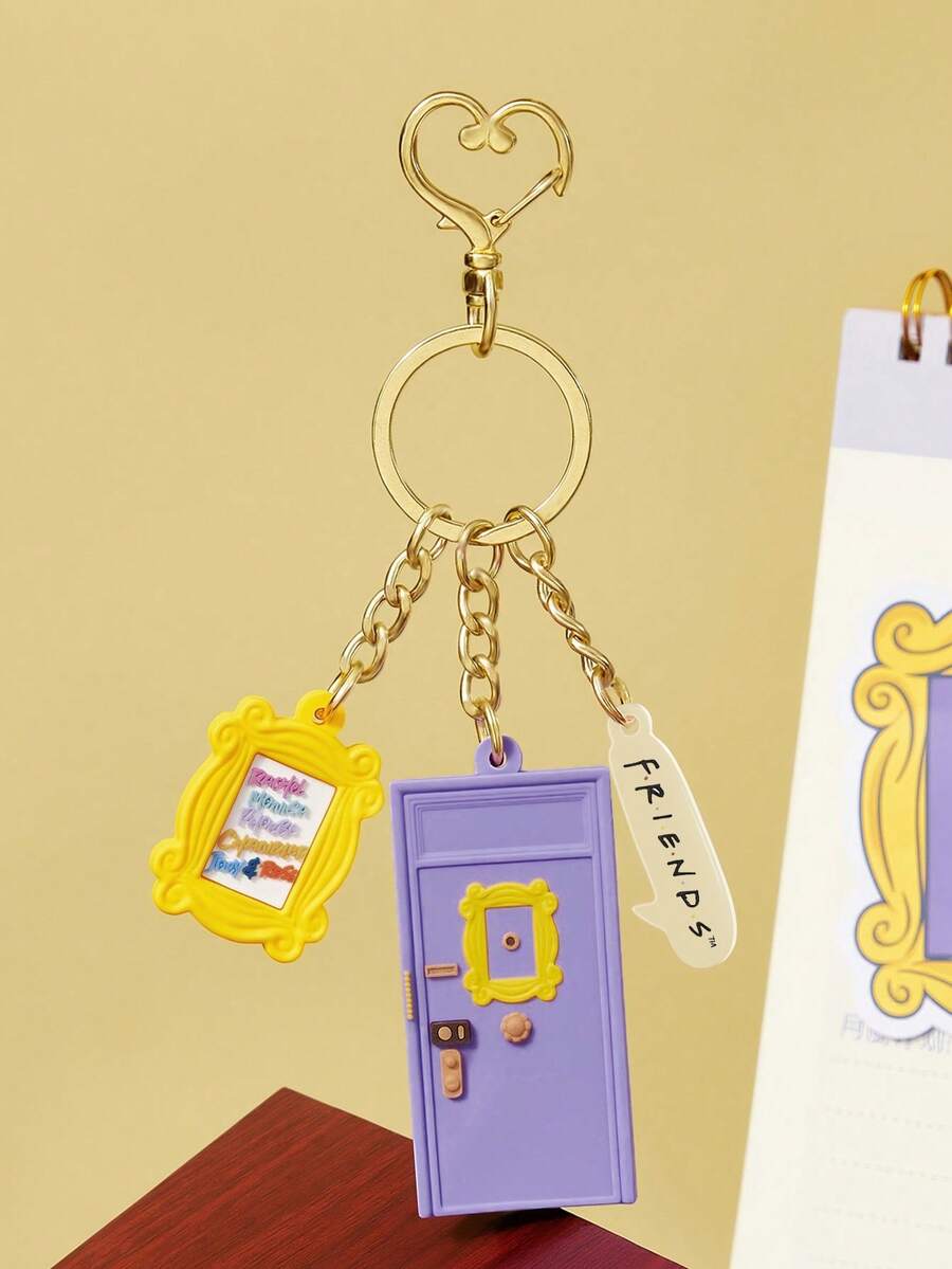 FRIENDS X SHEIN Classic Element Keychain, Bag Hanger, Decoration - Purple - View 1