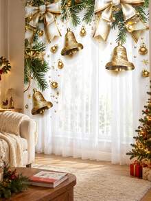1pc Christmas Holiday Decoration Gorgeous Style Christmas Decoration Tulle Curtain - Multicolor - View 8