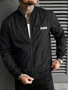 EGENSIO Chaqueta casual versátil para hombre para primavera y otoño - Negro - Ver 5