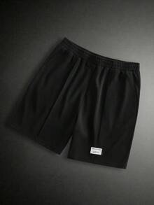 EASEVO 男士大尺碼休閒T恤短褲寬鬆套裝 - 黑色 - 查看 8