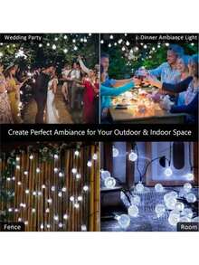 1PC Led  Solar Outdoor Bubble String Lights,,Crystal Ball Fairy Lights For Tents,Parties,Lawns,Camping,Gardens,Patios,Yards,Fences,Weddings, Birthdays - Bubble ball - View 4