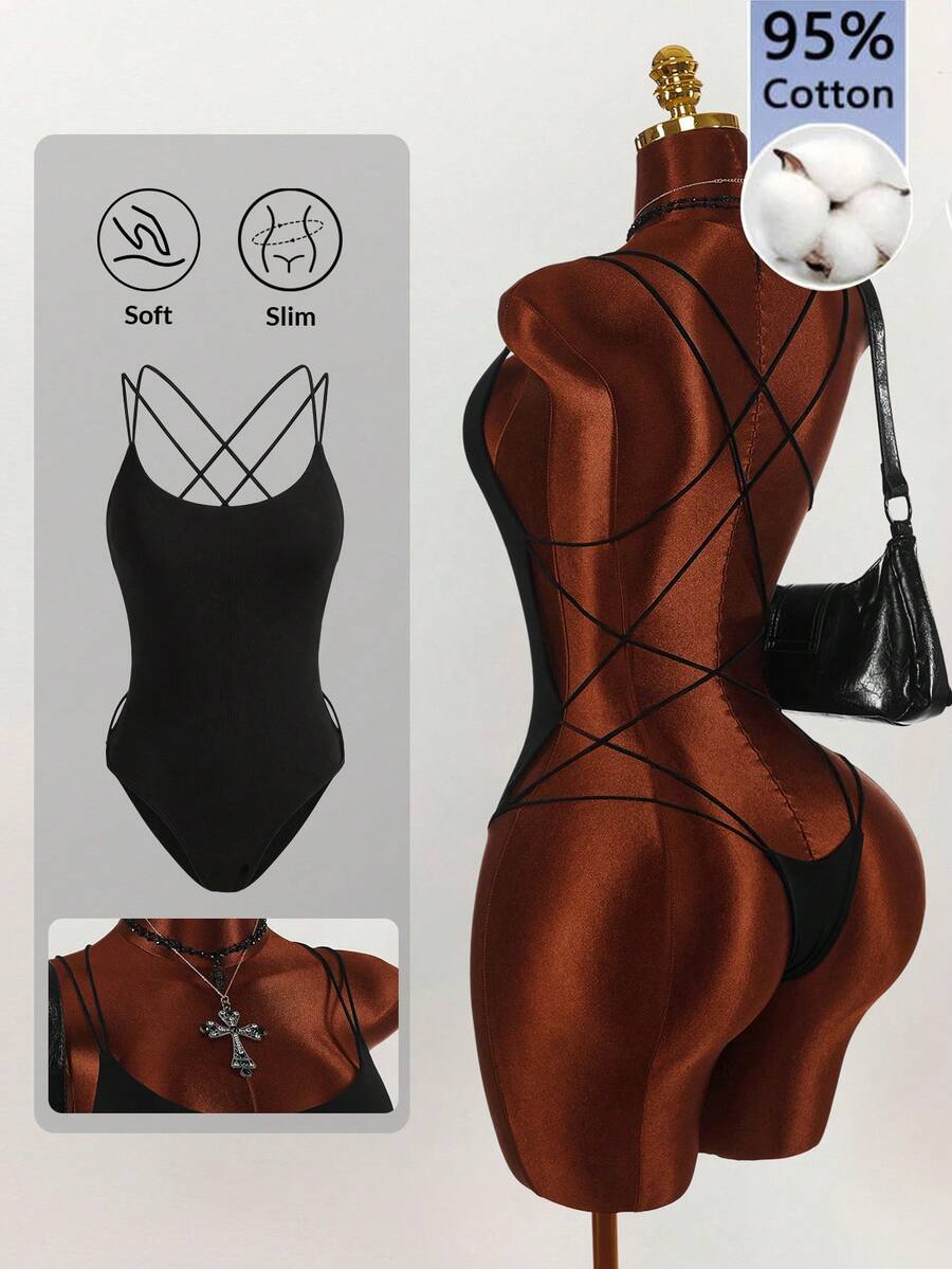 Amplova Body con tirantes dobles, espalda descubierta y cruzado en el pecho