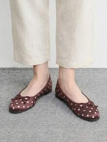 CUCCOO BIZCHIC Sepatu datar nyaman modis wanita Mary Jane motif polkadot - MultiWarna - View 5