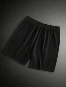 EASEVO 男士大尺碼休閒T恤短褲寬鬆套裝 - 黑色 - 查看 10