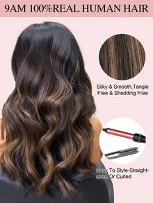 深棕色漸層蝴蝶髮束接髮 100% 真人 Remy 人髮 隱形 PU 孔洞 Genius Weft 可裁剪 不糾結 輕量 縫接 微珠髮束 立體陽光挑染 直髮髮束 14-22 英吋 - S2/6/2 - 查看 16
