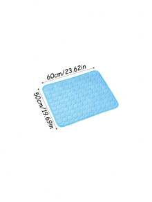 1pc Ice Silk Pet Cooling Mat – Summer Self-Cooling Pad For Dogs & Cats, Lightweight Portable Cooling Bed, Keeps Your Pet Cool - Blue - View 12