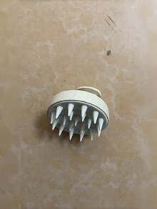 1个硅胶头皮按摩洗发刷，用于洗发、头皮按摩，柔软刷毛，干湿两用，男女通用护发工具 - 米色 - 查看 7