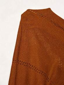 Femmeiva Women's Sexy Solid Color Knit Dress - Brown - View 8