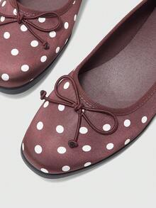 CUCCOO BIZCHIC Sepatu datar nyaman modis wanita Mary Jane motif polkadot - MultiWarna - View 6