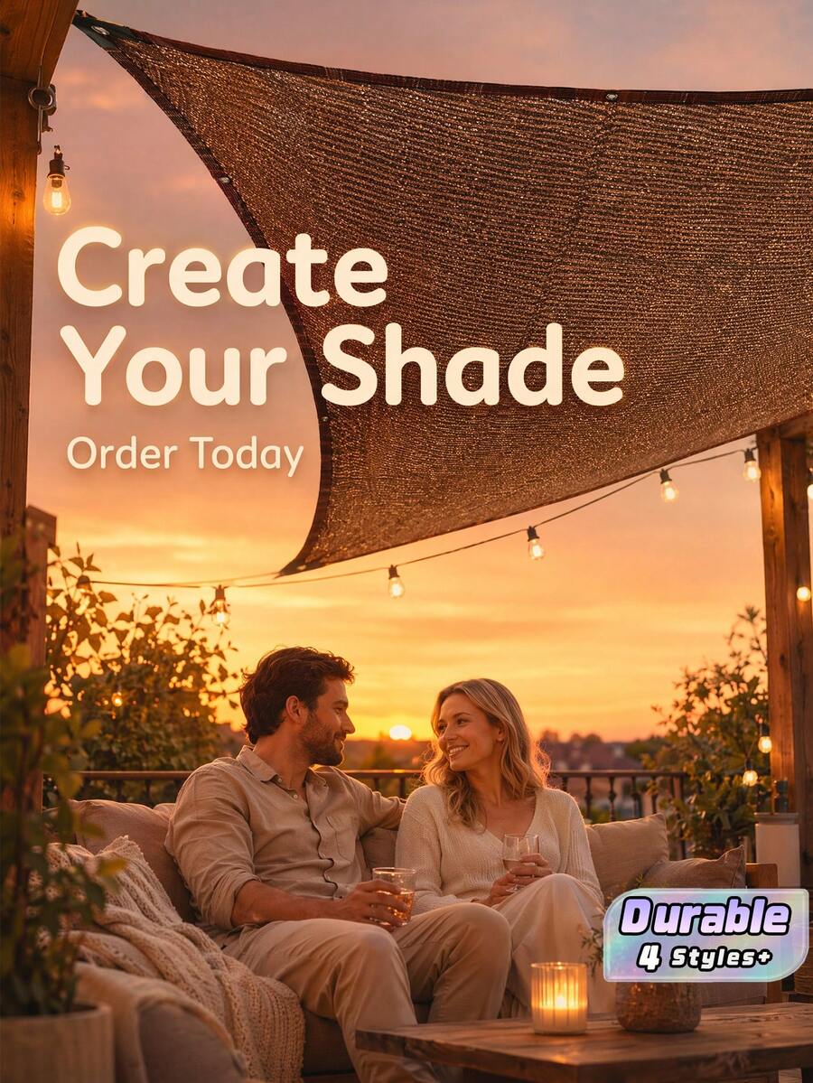 1 Piece Sunshade Fabric 90% Coffee Color Sunshade Net Suitable For Gardens, Patios, Plant Shade Sails, Greenhouses, Outdoor Gazebos, And Lawns.Making It Easier To Hang The Sunshade Net Cover. - Coffee Brown - View 1