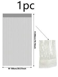 1 Piece 100*200cm Straight Curtain, Wedding Decoration Door Curtain, String Curtain, Home Decor Curtain, Ready-Made Hanging Curtain, Partition Curtain - 1PC - View 15