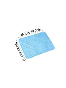 1pc Ice Silk Pet Cooling Mat – Summer Self-Cooling Pad For Dogs & Cats, Lightweight Portable Cooling Bed, Keeps Your Pet Cool - Blue - View 13