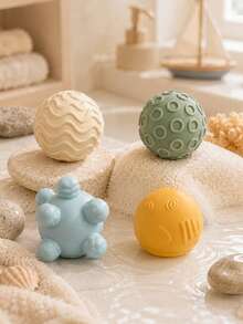 MINKOJA Multi-Pack Optional Sensory Balls Number Embossed Stacking Blocks Animal Shaped Pieces Early Growth Cognitive Toy Hand Coordination Training Indoor Activity Birthday Gift - Multicolor - View 6