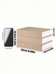 1/3pcs Decorative Book Boxes, Modern Faux Book Storage Boxes, Linen Imitation Books, Suitable For Bookshelf Decor, Coffee Table Books, DIY Crafts - Multicolor - View 3