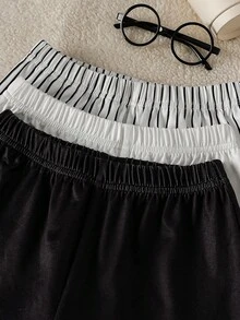 Genkimix Kids 6件組小男孩休閒運動學院風街頭可愛酷感白色字母短袖上衣+短褲，適合日常穿著、生日、花童，夏季 - 彩色 - 查看 5