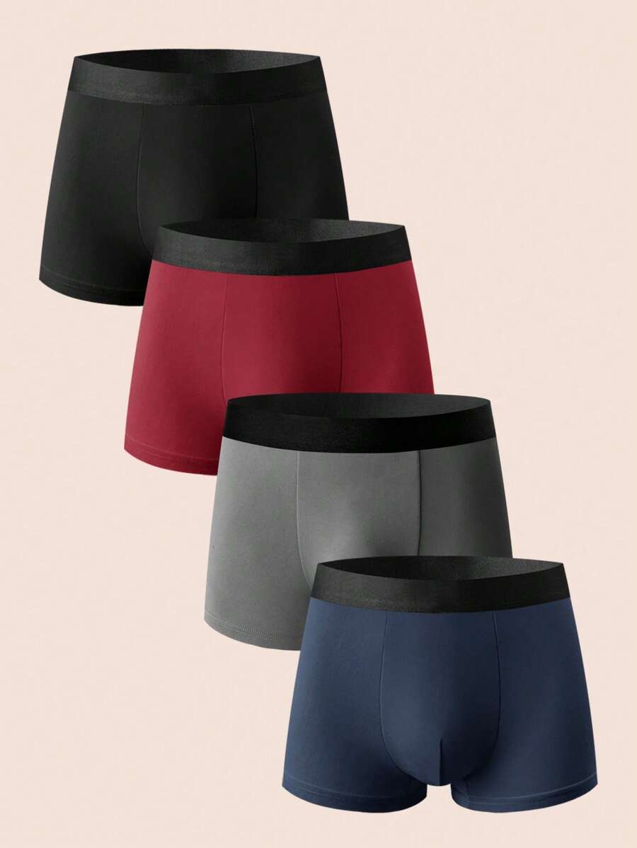 Manfinity Underwear&Sleepwear Basics Men's Colorblock Casual Daily Boxer Briefs - Multicolor - View 1