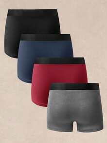 Manfinity Underwear&Sleepwear Basics Men's Colorblock Casual Daily Boxer Briefs - Multicolor - View 2